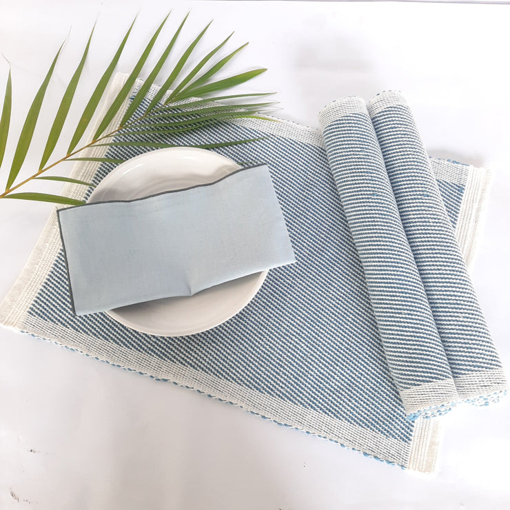 Handwoven Dublin Table Mat- Cerulean Blue
