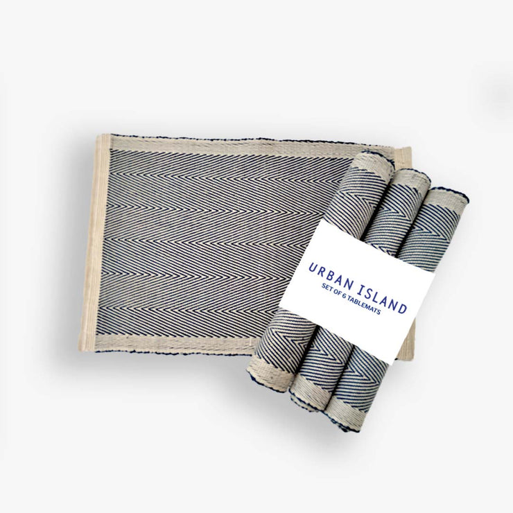 Hadnwoven Herrings Table Mat - Black