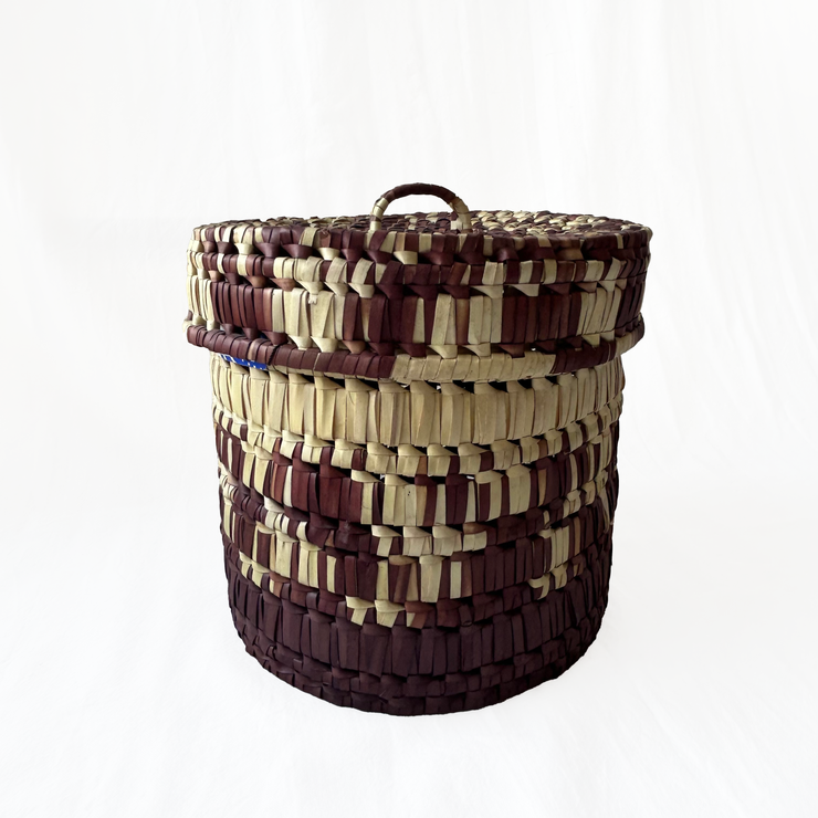 Palmyrah Round Storage Bin with Lid