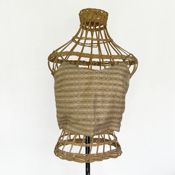 Gold and Black Handloom Crop Top