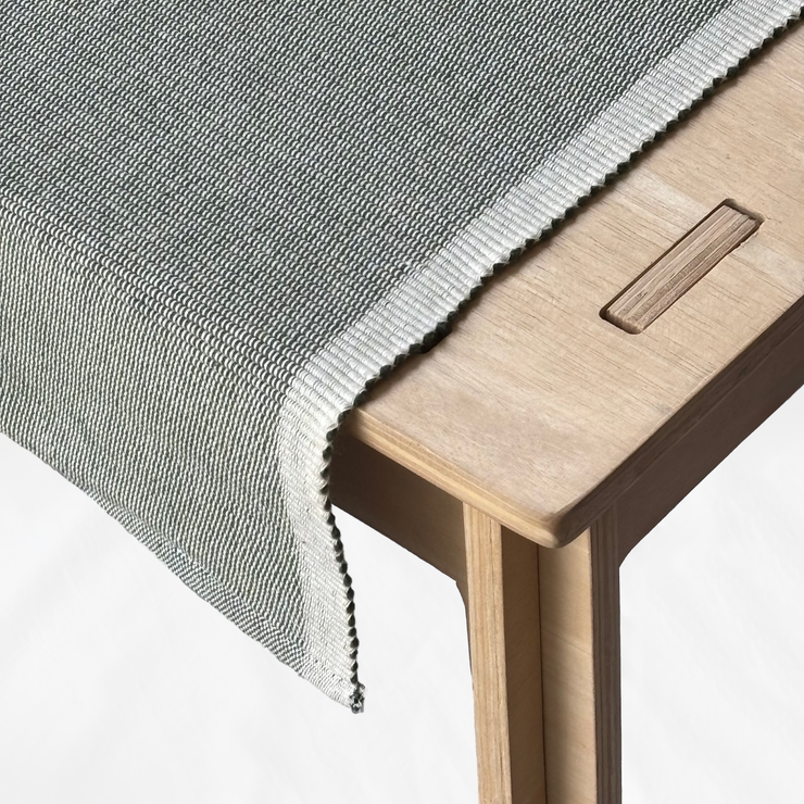 Handwoven Ribbed Weave Table Runner - Khaki Green