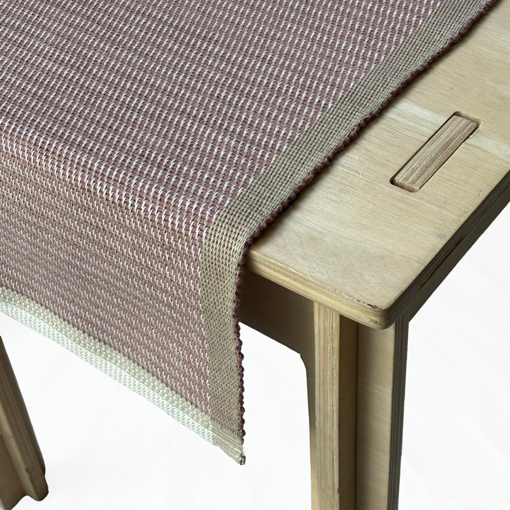 Handwoven Nagoya Dark Pink Weft Table Runner (13" x 60")