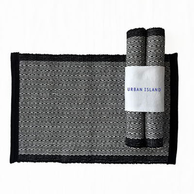 Handwoven Mini Herring Table Mat - Pearl White