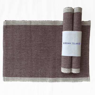 Handwoven Ribbed Weave Table Mat - Deep Red