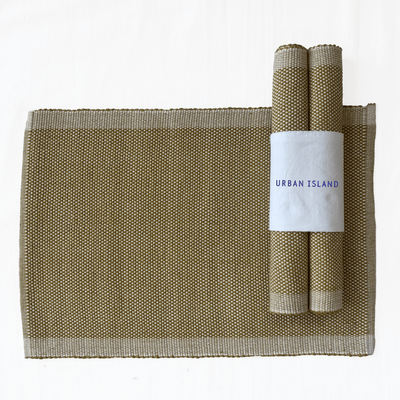 Handwoven Matt Weave Table Mat - Chris beige