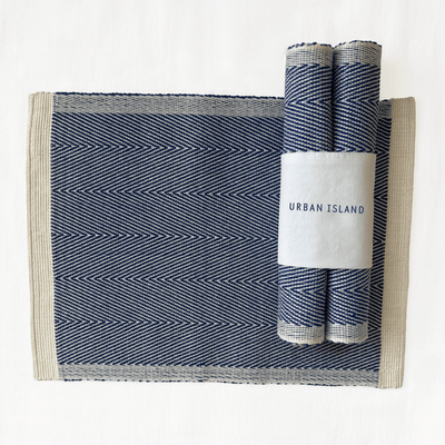 Handwoven Herring table Mat - Royal Blue
