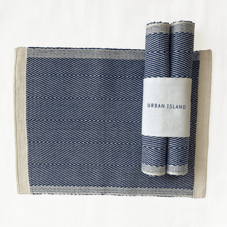 Handwoven Herring table Mat - Royal Blue