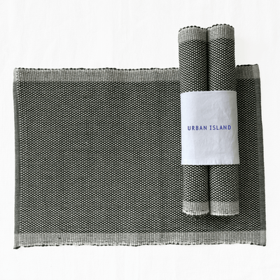 Handwoven Matt Weave Table Mat - Khaki Green