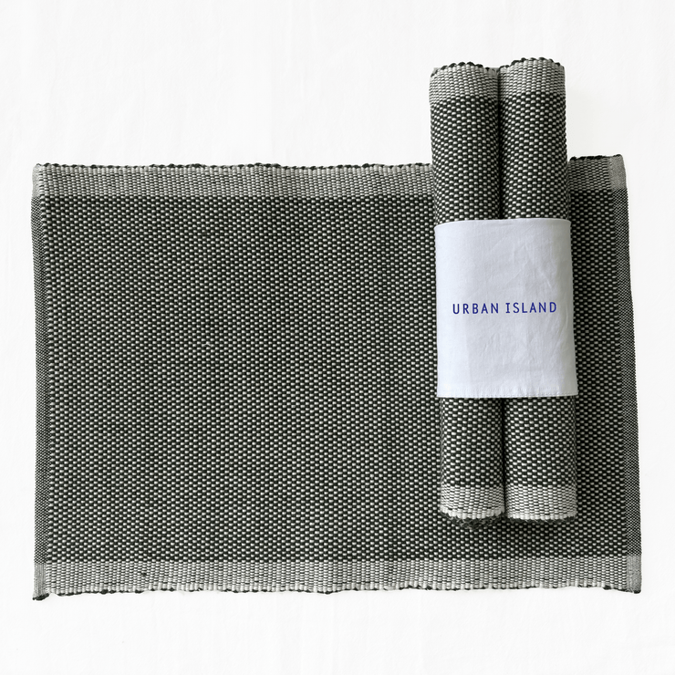 Handwoven Matt Weave Table Mat - Khaki Green