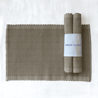 Handwoven Japanese Space Table mat - Light Beige