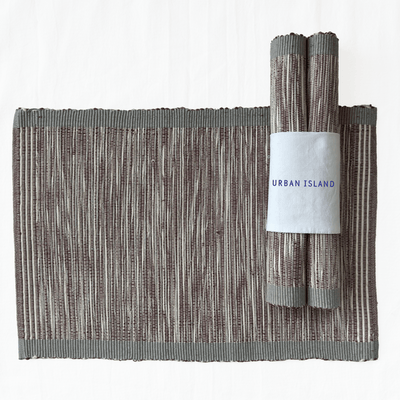 Handwoven Shadow Dark Pink & Raw Table mat