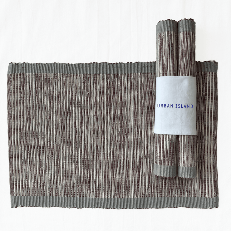 Handwoven Shadow Dark Pink & Raw Table mat