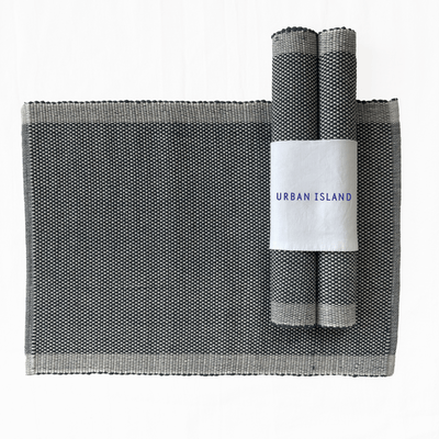 Handwoven Matt Weave Table Mat - Anthracite