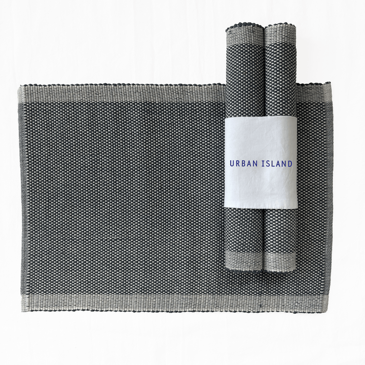 Handwoven Matt Weave Table Mat - Anthracite