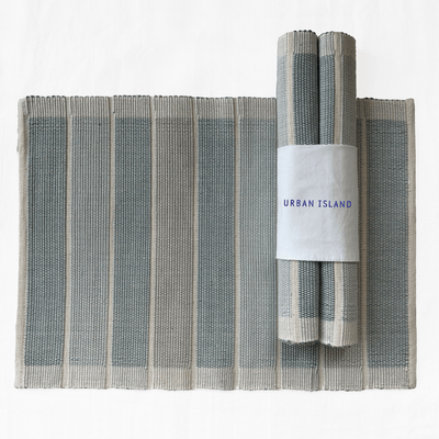 Handwoven Table Mat Multi Colored Rib
