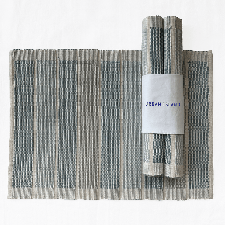 Handwoven Table Mat Multi Colored Rib