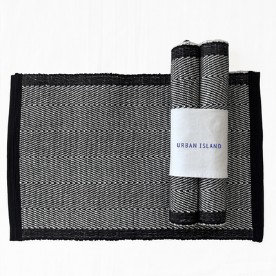 Handwoven Herring table mat - Pearl White