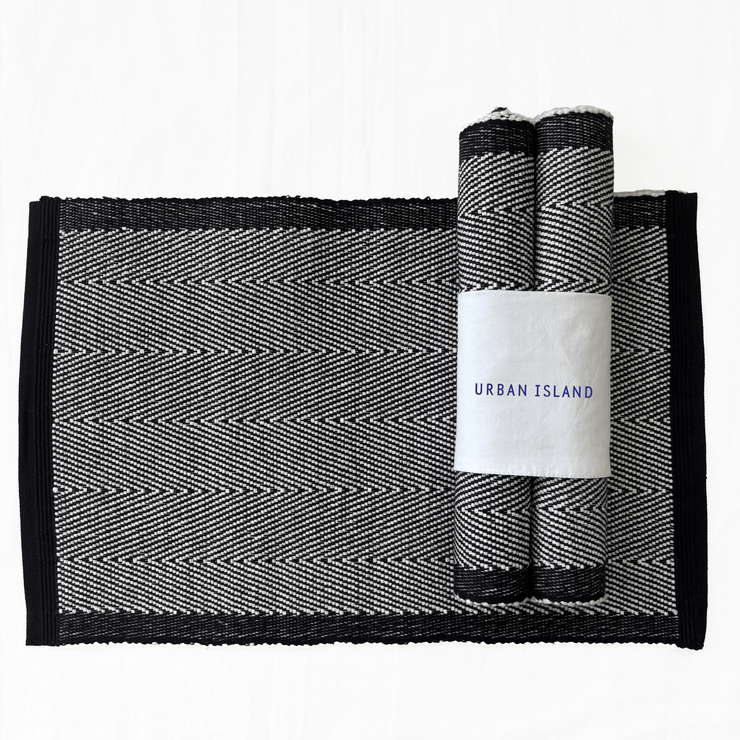 Handwoven Herring table mat - Pearl White