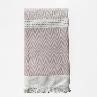 Handwoven Macadame Twill Lightweight Throw -  Rosewood