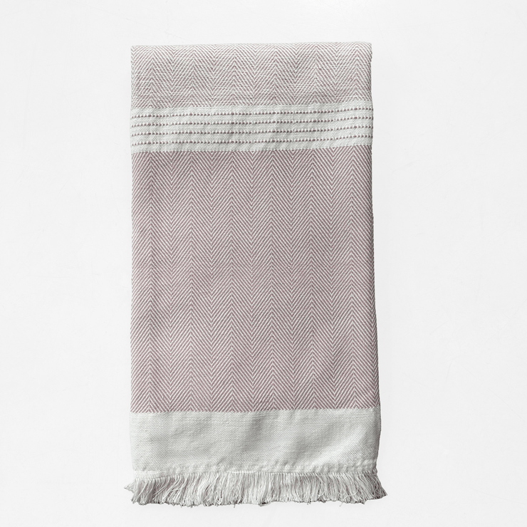 Handwoven Macadame Twill Lightweight Throw -  Rosewood