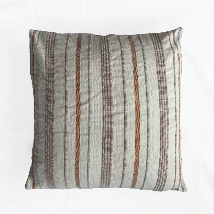 Handwoven Cut and Sew - Beige & Mustard Ribbed Cushion
