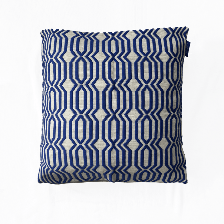 Dumbara Lattice Cushion - Navy