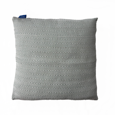Handwoven Rib Cushion –   Raw+Pearl White Warp with Alu Weft