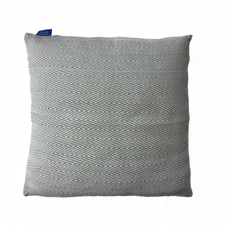 Handwoven Rib Cushion –   Raw+Pearl White Warp with Alu Weft