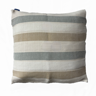 Handwoven Multi Rib Cushion – Raw+Pearl White Warp