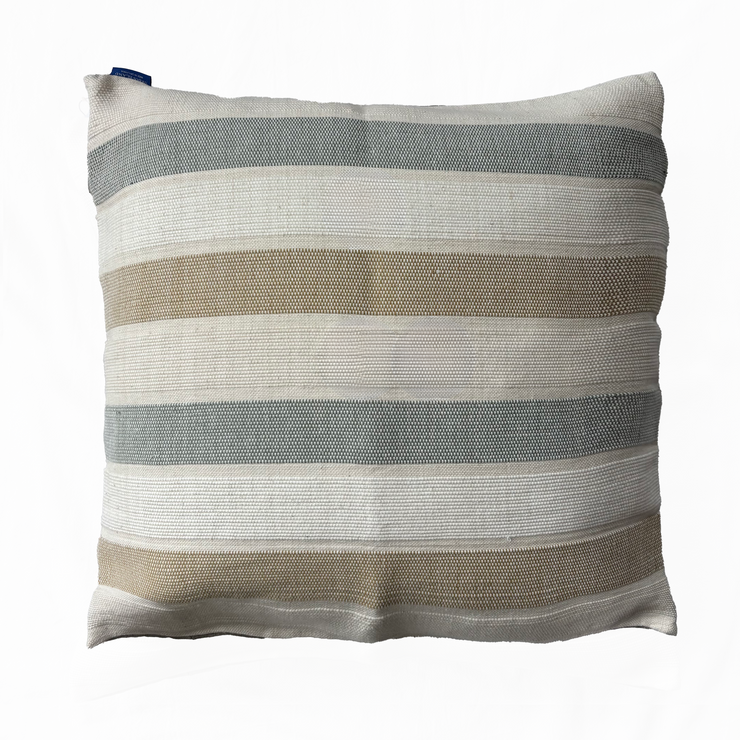 Handwoven Multi Rib Cushion – Raw+Pearl White Warp