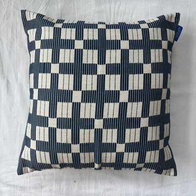 Kaluthara Square Dumbara Cushion - Navy Ink