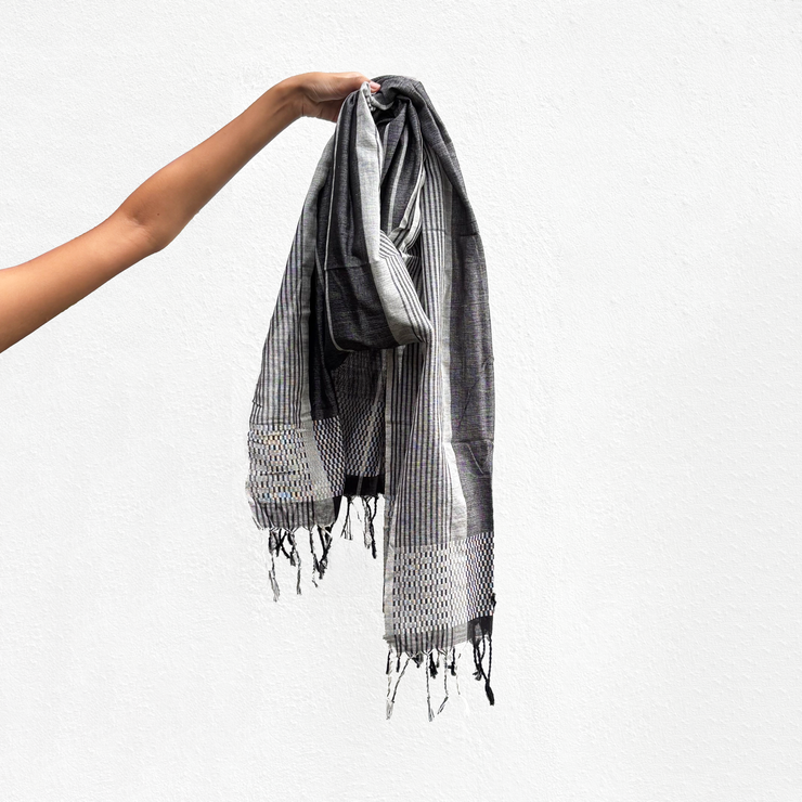 Handwoven Pale Pink Shawl - Silk Weft