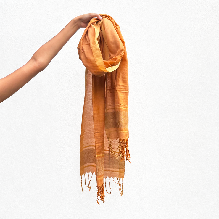 Handwoven Peach Orange Shawl