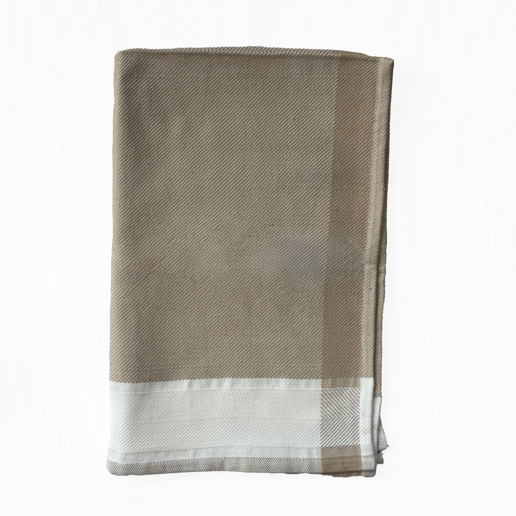 Handwoven Beige/Pearl White Tea Towel