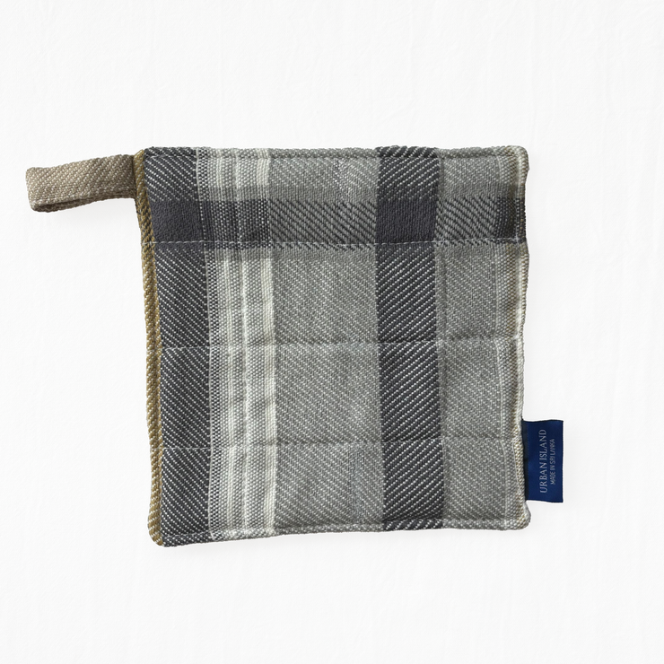 Handwoven Grey and White Pot Holder