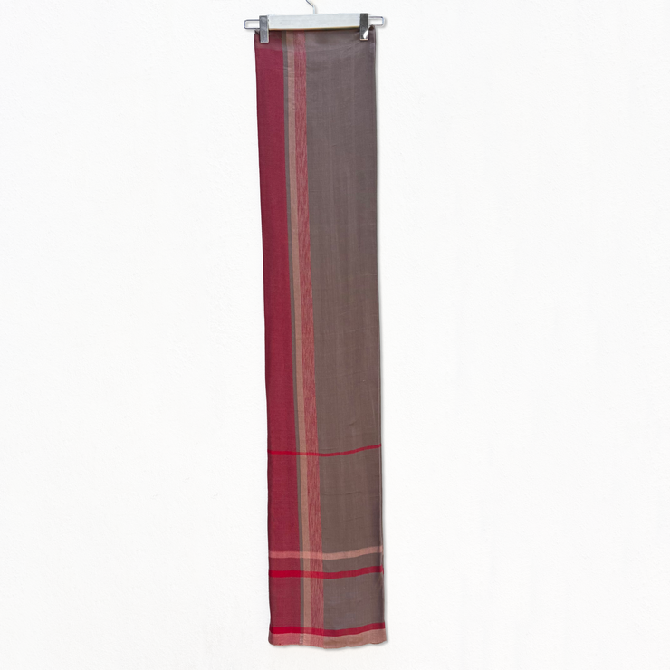 Handwoven Crimson Grey  Sarong