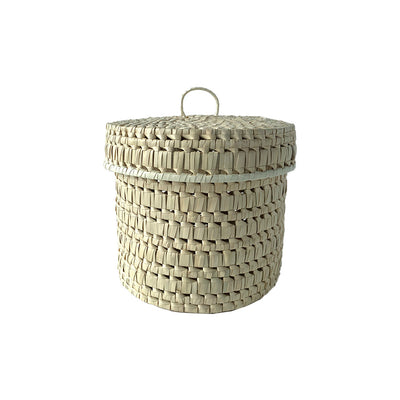 Palmyrah Round Storage Bin with Lid