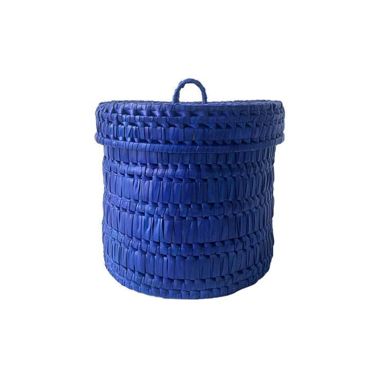 Palmyrah Round Storage Bin with Lid