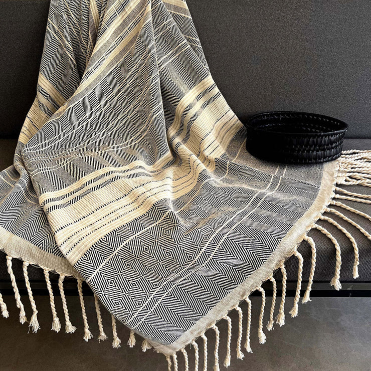 Handwoven Wilpatthu Throw - Raw Warp