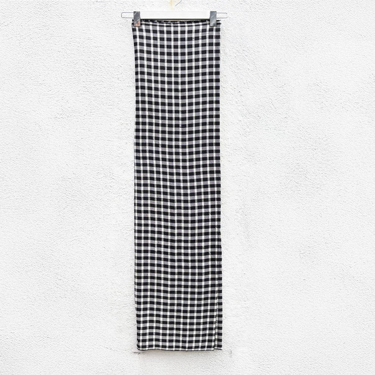 Handwoven Black and White Checked Sarong