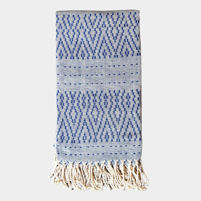 Handwoven Mannar Waves Grey Throw