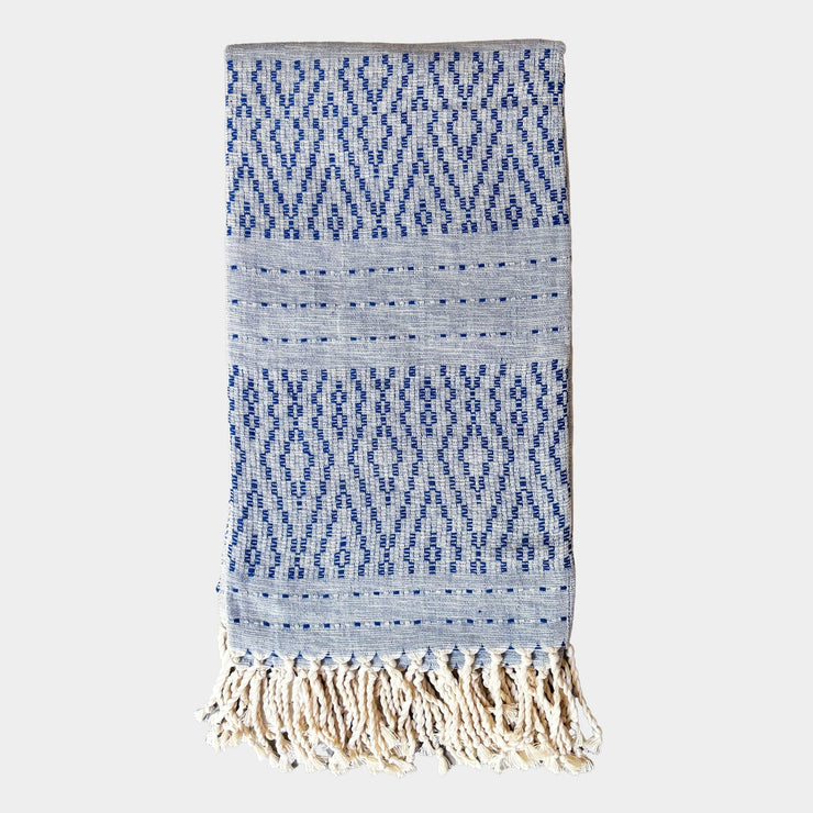 Handwoven Mannar Waves Grey Throw