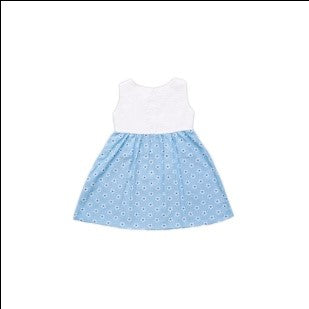 ASHI COLLECTION White & blue cut work dress  (WHITE CLOUDS DRESS)