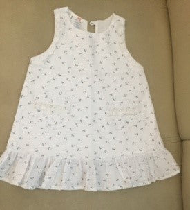 ASHI COLLECTION White cotton dress with little blue flowers (LITTLE WHITE DRESS)