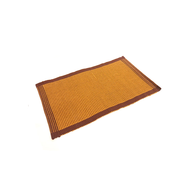 HAND LOOM PLACEMAT BROWN/MUSTARD