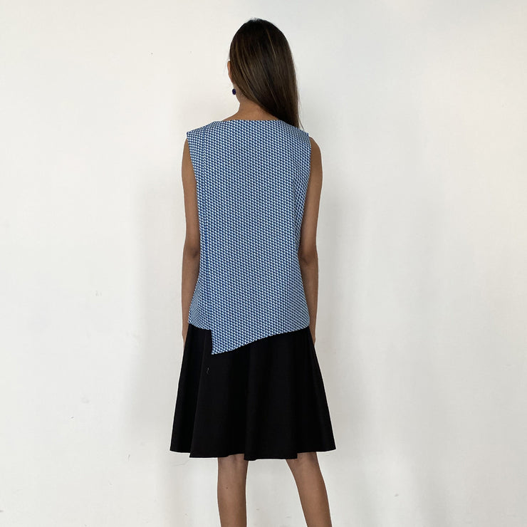 Sleeveless Tunic Top with Asymmetric Back Detail