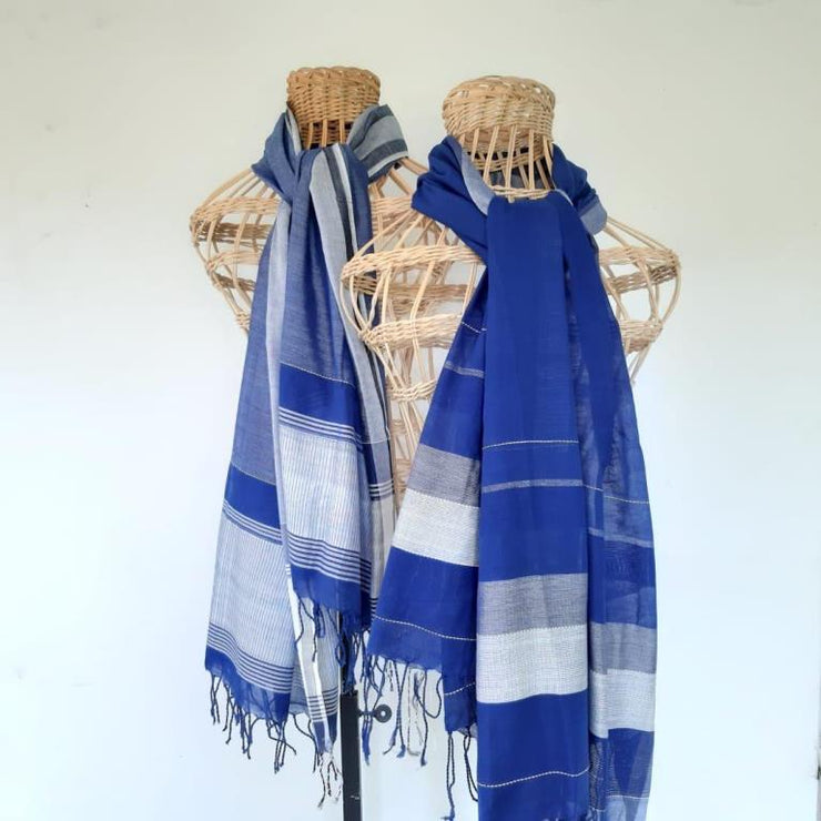 Ridi Iri Navy shawl 70% cotton 30% silk