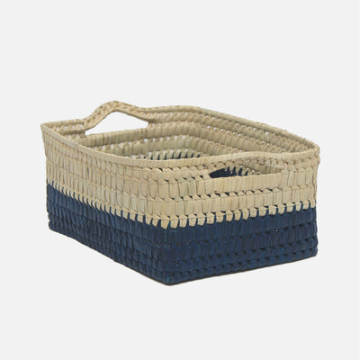 Storage Basket with Handles Black/Natural Medium