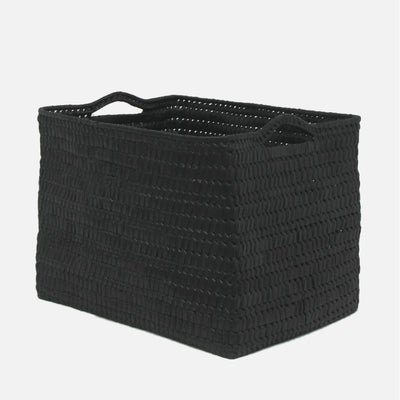 Palmyrah Rectangular Basket with Handles XL - Black