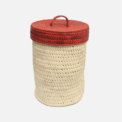 Palmyra Laundry Basket Natural / Red